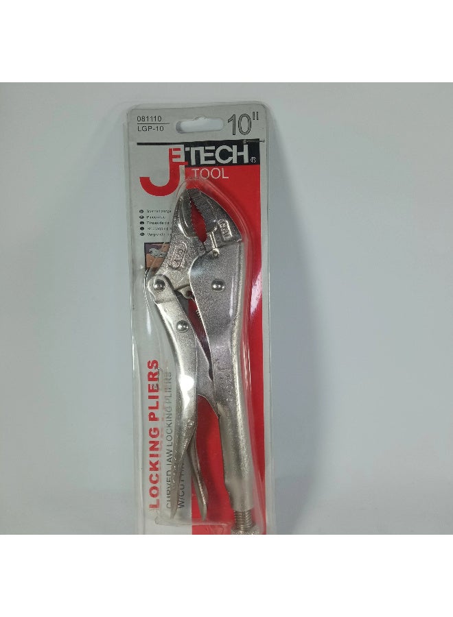 jetechtool Jetech 10-Inch Curved Jaws Locking Pliers with Wire Cutter - Chrome Vanadium Alloy Steel Body, Industrial Grade Vises Grips - LGP-10 - Image 5